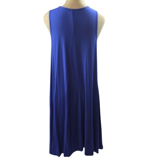 Old Navy Womens Sleeveless Blue Relaxed Swing Dress Size Large Petite - Picture 10 of 11